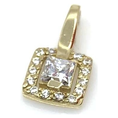 Diante Zlatý přívěsek s bílým kamenem 31502195