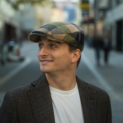 Fiebig Headwear since 1903 kostkovaná zelená