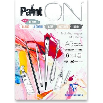 Clairefontaine Blok Paint on Mix Colors A5 24 listov 250 g 24 listov