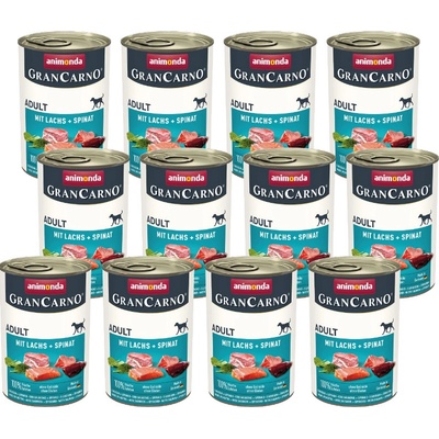 Animonda Gran Carno Adult Dog losos a špenát 12 x 400 g