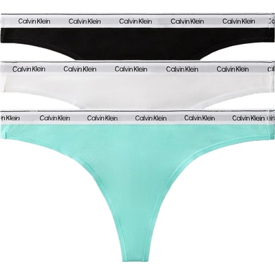 CALVIN KLEIN tangá 3PACK Icon logo stretch cotton black & beau blue color combo limitovaná edícia