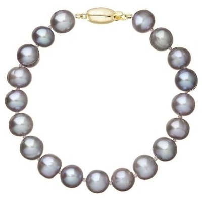 Pavona perlový náramek z říčních perel se zapínáním ze 14 karátového zlata 923010.3/9271A grey