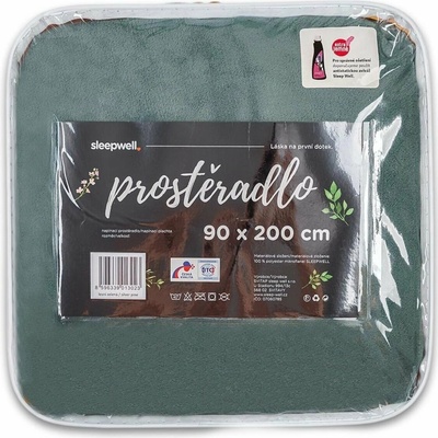 Svitap sleep well prostěradlo mikroflanel Lesní zelené 90x200x20
