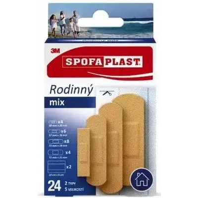 3M SPOFAPLAST Náplasť RODINNÝ MIX 2 typy 5 veľkostí 24 ks
