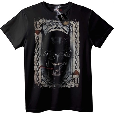 NOONEBRAND Тениска Череп с Корона и Вериги - M, Black