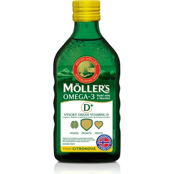 Möller's Omega 3 d+ olej citronová příchuť 250 ml