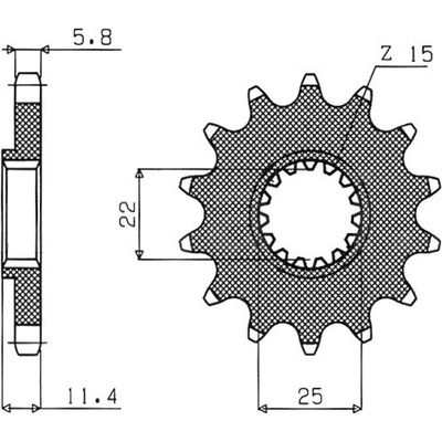 reťazové koliesko SUN36015, SUNSTAR (15 zubov) KTM, SHERCO