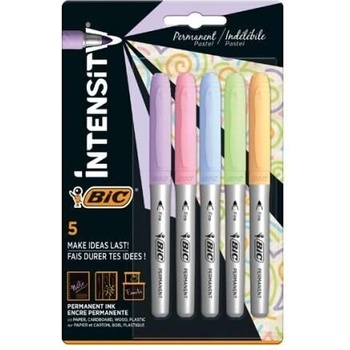 BIC Перманентни маркери BIC Intensity, объл връх 1.8 мм, 5 пастелни цвята, BL5