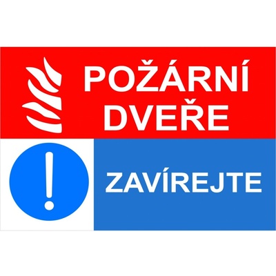 Walteco Požární dveře, zavírejte 150x100mm, samolepka , 20002