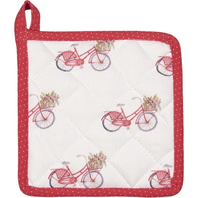 Clayre & Eef Kuchynská bavlnená Chňapka pre deti Red Bicycle 16 x 16 cm