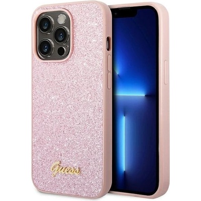 GUESS Кейс Guess GUHCP14XHGGSHP за iPhone 14 Pro Max 6, 7" розов / розов, твърд, Glitter Script (GUE002157-0)