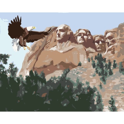 ZUTY Malování podle čísel OREL U MOUNT RUSHMORE D RUSTY RUST Rozměr 40 x 50 cm Rámování vypnuté plátno na rám