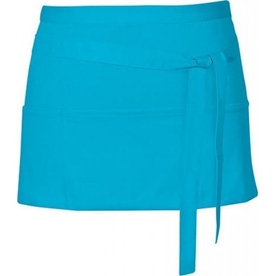 Link Kitchen Wear Krátká barmanská zástěra se třEma předníma kapsama Turquoise Pantone 312 X983