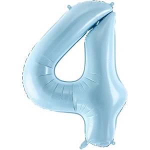 Party Deco Фолиев Балон Цифра, Светло Синьо, 86см - 4 (fb1p-4-001j)