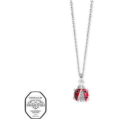 CRYSTalp Dívčí náhrdelník beruška s krystaly Swarovski 3543K.RED.R