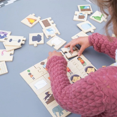 Bigjigs Toys didaktické puzzle Zvieratká