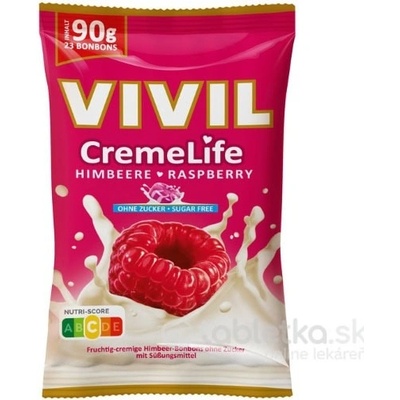 VIVIL Creme Life Malinové, smotanové cukríky bez cukru 90 g