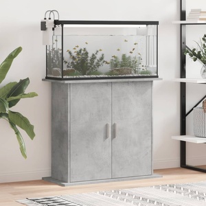 vidaXL Стойка за аквариум, бетонна, сива, 81x36x73 см, инженерно дърво (833603)