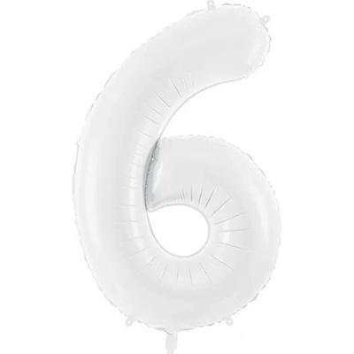 Party Deco FB130-6-008 Fóliový balón biely číslo 86 cm 6