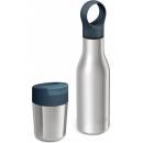 Joseph Joseph Termo fľaša LOOP&SIPP 81129 500 ml + termo hrnček 340 ml modrá, nerezová oceľ