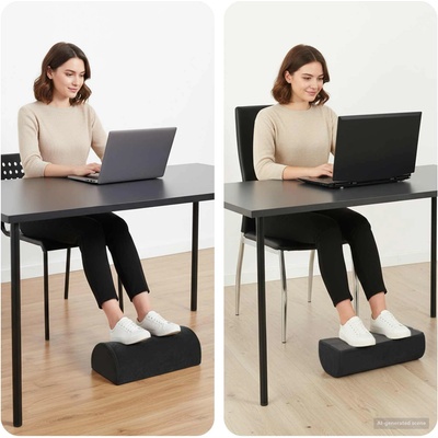 vidaXL Възглавница за повдигане на крака Черно 42 x 18 x 13 см PU пяна (42020244)