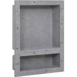 vidaXL Ниша за баня с 2 отделения, матово сиво, 41x51x10 см (151395)