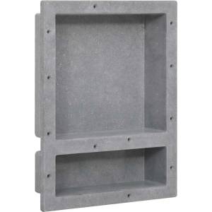 vidaXL Ниша за баня с 2 отделения, матово сиво, 41x51x10 см (151395)