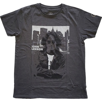 John Lennon tričko Skyline šedé