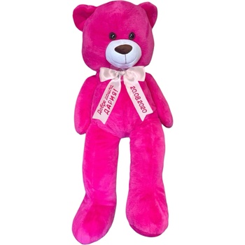 Image 1 of Плюшено мече с надписана панделка, цикламено, 130 см (1196-Н)