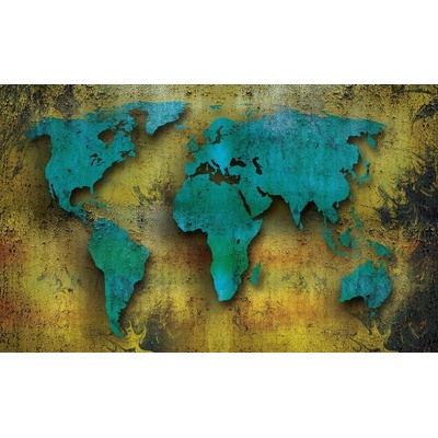 Preinterier FT3192 Fototapeta na stenu Mapa sveta – kovová vlies 104cm x 70cm