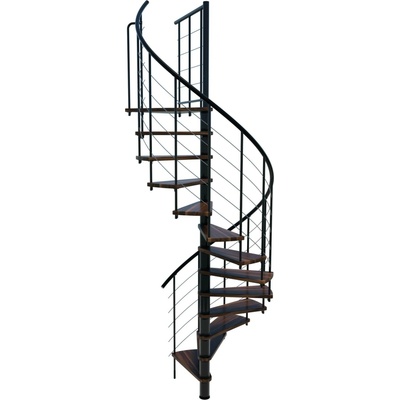 Minka STAIRS Kombinované točité schodiště Venezia Smart ořech/černá pr. 120 cm