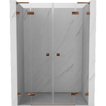 Mexen Lunar L Двоен отворено-душ кабини с врати 150 см, прозрачно, розово злато - 834DL-150-000-60-00 (834DL-150-000-60-00)