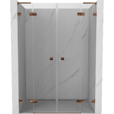 Mexen Lunar L Двоен отворено-душ кабини с врати 150 см, прозрачно, розово злато - 834DL-150-000-60-00 (834DL-150-000-60-00)