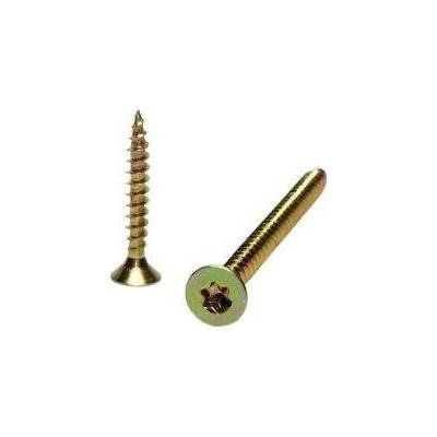 Vrut se zápustnou hlavou, TORX, plný závit, žlutý zinek 4 x 60 TRX20, balení 500 ks