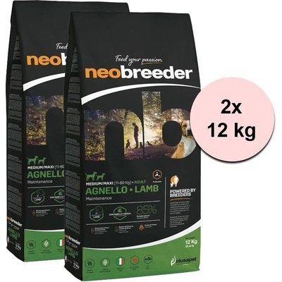 Neobreeder Dog Adult Medium & Maxi lamb 2 x 12 kg