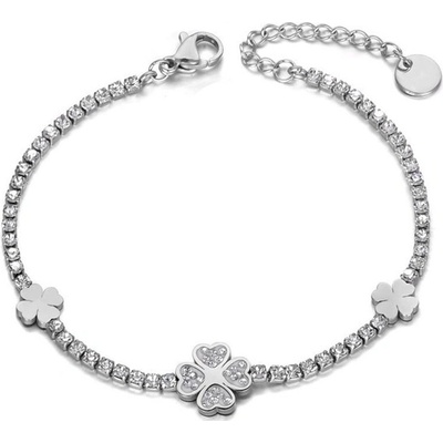 Victoria Filippi Stainless Steel ocelový náramek se zirkony Maira čtyřlístek NRB19135-2/10 stříbrná