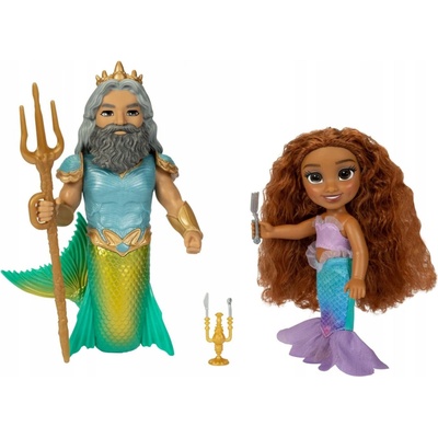 Jakks Pacific Disney Princess - Málá mořská víla Ariel a král Triton - 15 cm