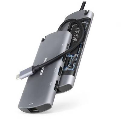 AXAGON HMC-6M2, USB 3.2 Gen 1 hub, 2x USB-A, HDMI, RJ-45 GLAN, SATA M.2, PD 100W, kabel US (HMC-6M2)