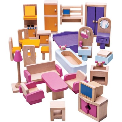 Bigjigs Toys Drevený nábytok pre domček pre bábiky