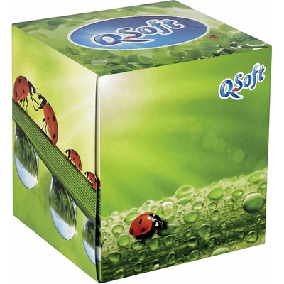 Q soft papírové kapesníčky kostka 3-vrstvy berušky 60 ks