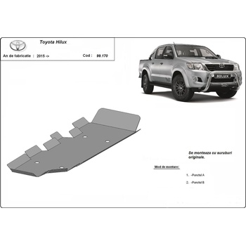 Scut Motor - Румъния Метална кора под резервоар toyota hilux от 2005 (n70) (73848)