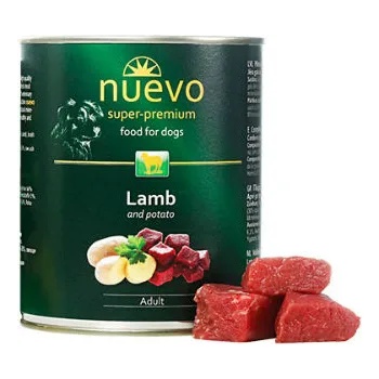 nuevo Dog Lamb and Potato-Консервирана храна за израснали кучета с агнешко и картофи, 2 броя х 800 гр