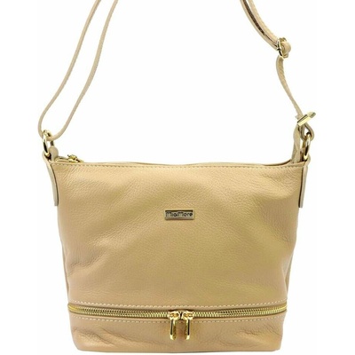 MiaMore dámska kožená kabelka 01-019 Dollaro dark beige