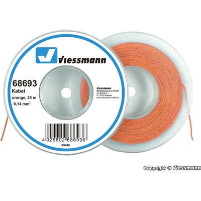 Viessmann Kabel na cívce oranžový 25 m 68693
