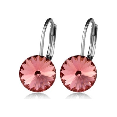 Nubis ocelové náušnice s krystaly Swarovski ROSE PEACH NBS08-RP