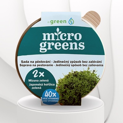 Mizuna zelená - semínka microgreens - pěstování bez zalévání inWeek