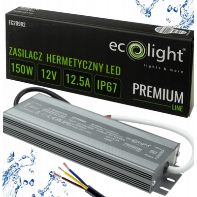 ECO LIGHT Hermetický LED zdroj 12V 150W IP67 voděodolný EC20982