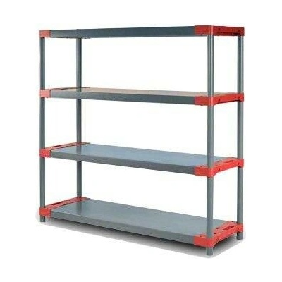 Tvujregal Regál plastový JUPITER-4 138x150x46 PVC červený/zelený Povrchová úprava: Červená