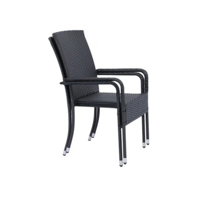 JUSKYS Zahradní židle 51521, 2 ks, polyratanová, stohovatelné s područkami, lehká, stabilní, 90 x 60 x 56 cm