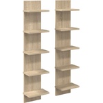 vidaXL Стенен рафт 2 бр. Дъб сонома 22 x 15 x 100 см (8012425)